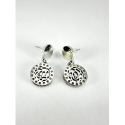 Gümüş Gül Detaylı Küpe